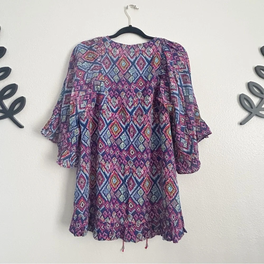 Sailor Colorful Geometric Patterned Blouse - Picture 5 of 6